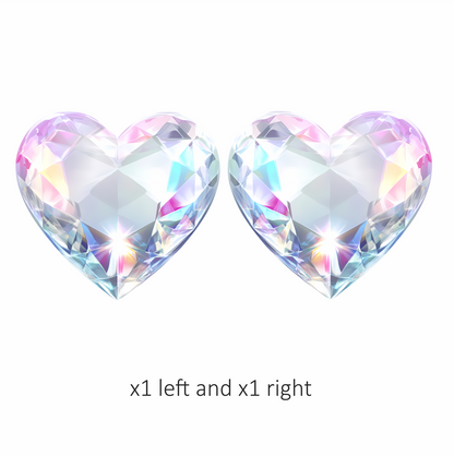 Diamond Heart Clear Shine Vinyl Sticker Decal