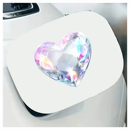 Diamond Heart Clear Shine Vinyl Sticker Decal