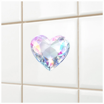 Diamond Heart Clear Shine Vinyl Sticker Decal
