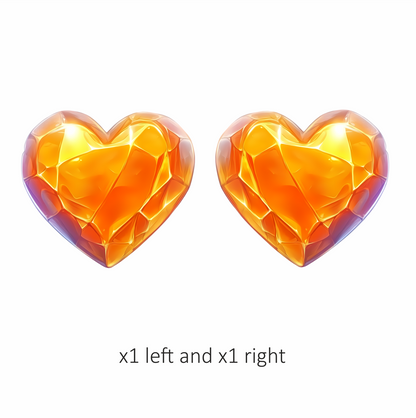 Orange Heart Shiny Transparent Solid Vinyl Sticker Decal