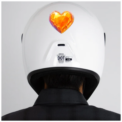 Orange Heart Shiny Transparent Solid Vinyl Sticker Decal