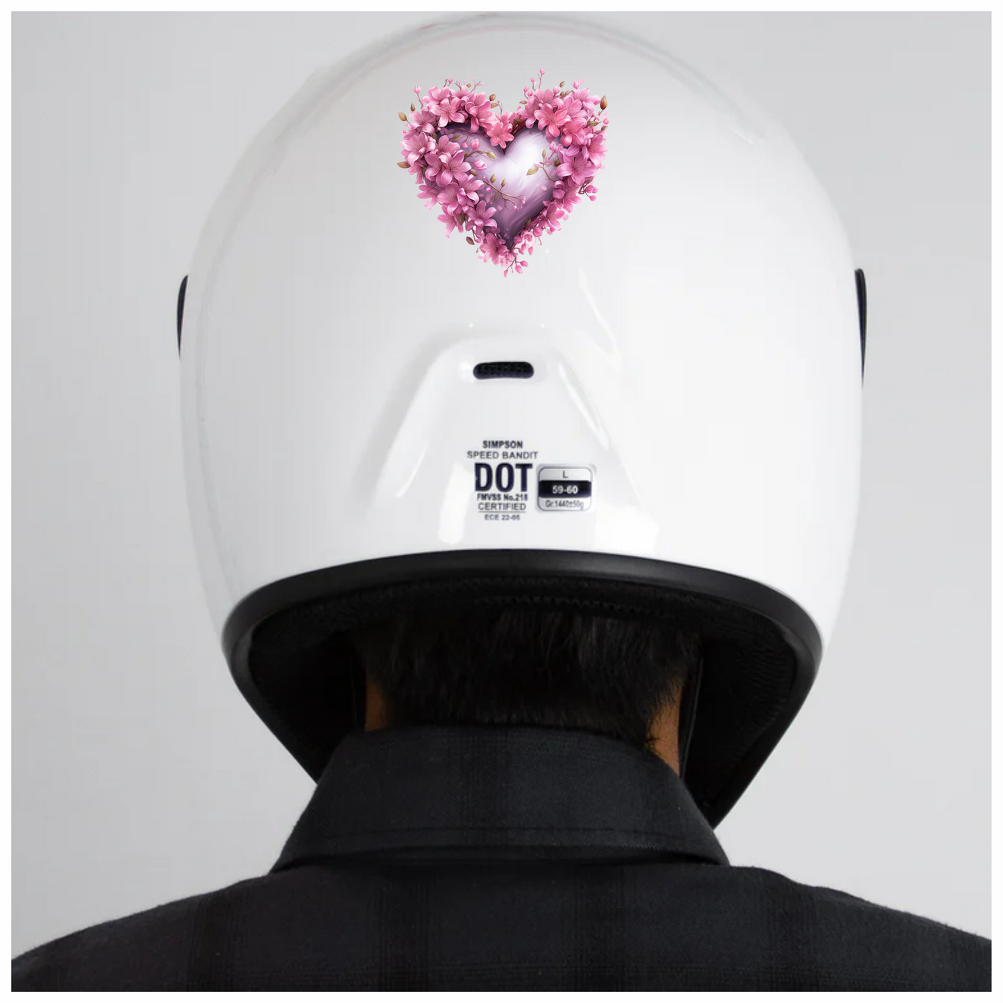 Pink Heart Flowers Blooming Spring Vinyl Sticker Decal