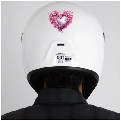 Pink Heart Flowers Blooming Spring Vinyl Sticker Decal
