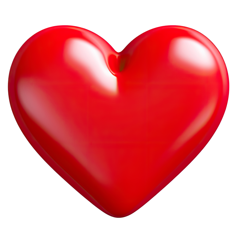 Red Heart Shiny Smooth Rounded Vinyl Sticker Decal
