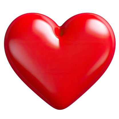 Red Heart Shiny Smooth Rounded Vinyl Sticker Decal