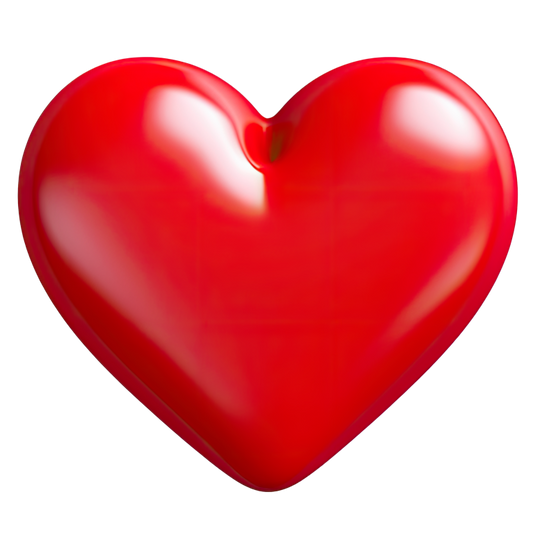 Red Heart Shiny Smooth Rounded Vinyl Sticker Decal