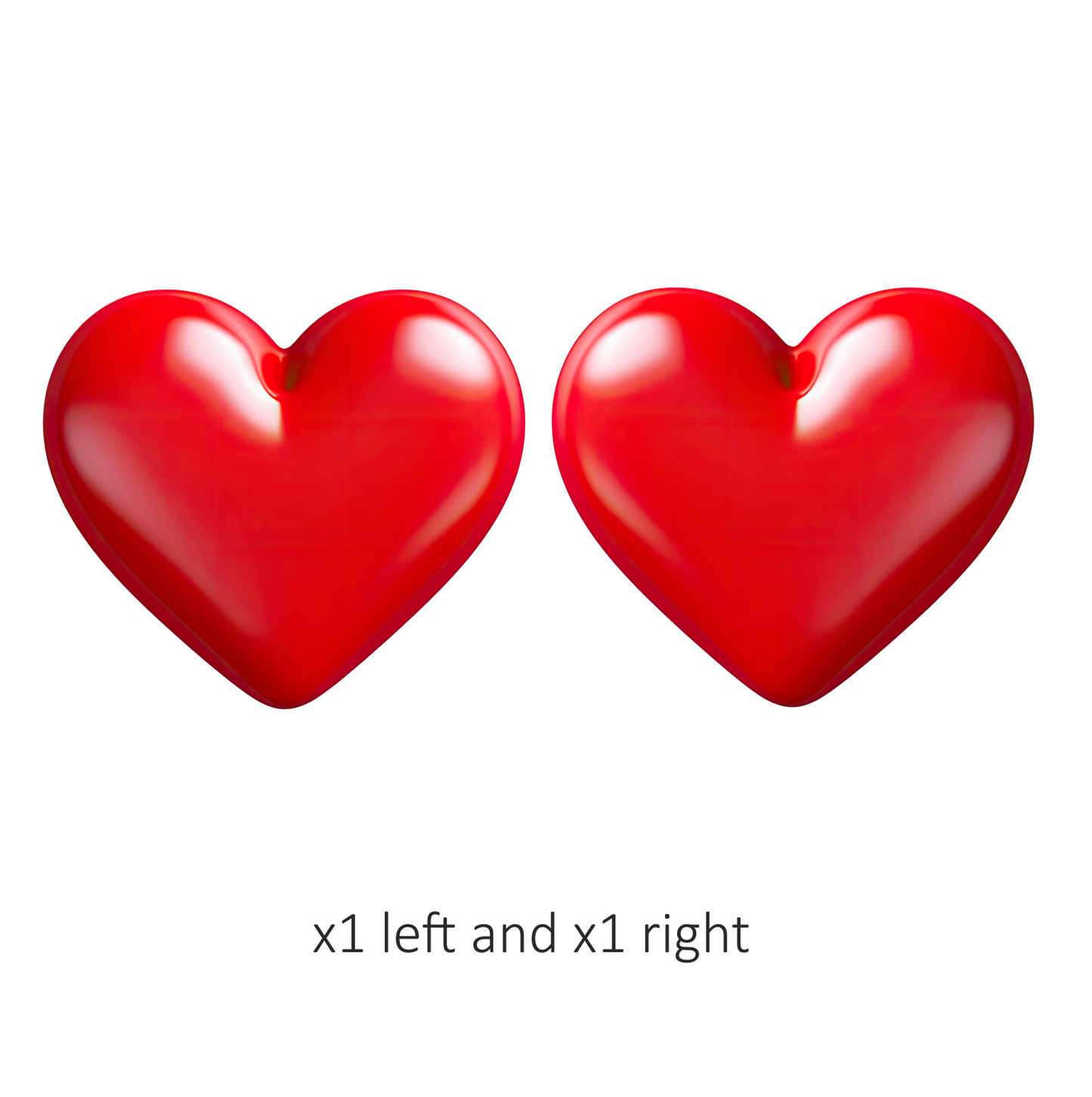 Red Heart Shiny Smooth Rounded Vinyl Sticker Decal