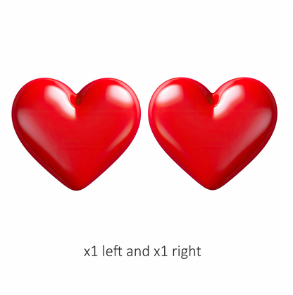 Red Heart Shiny Smooth Rounded Vinyl Sticker Decal