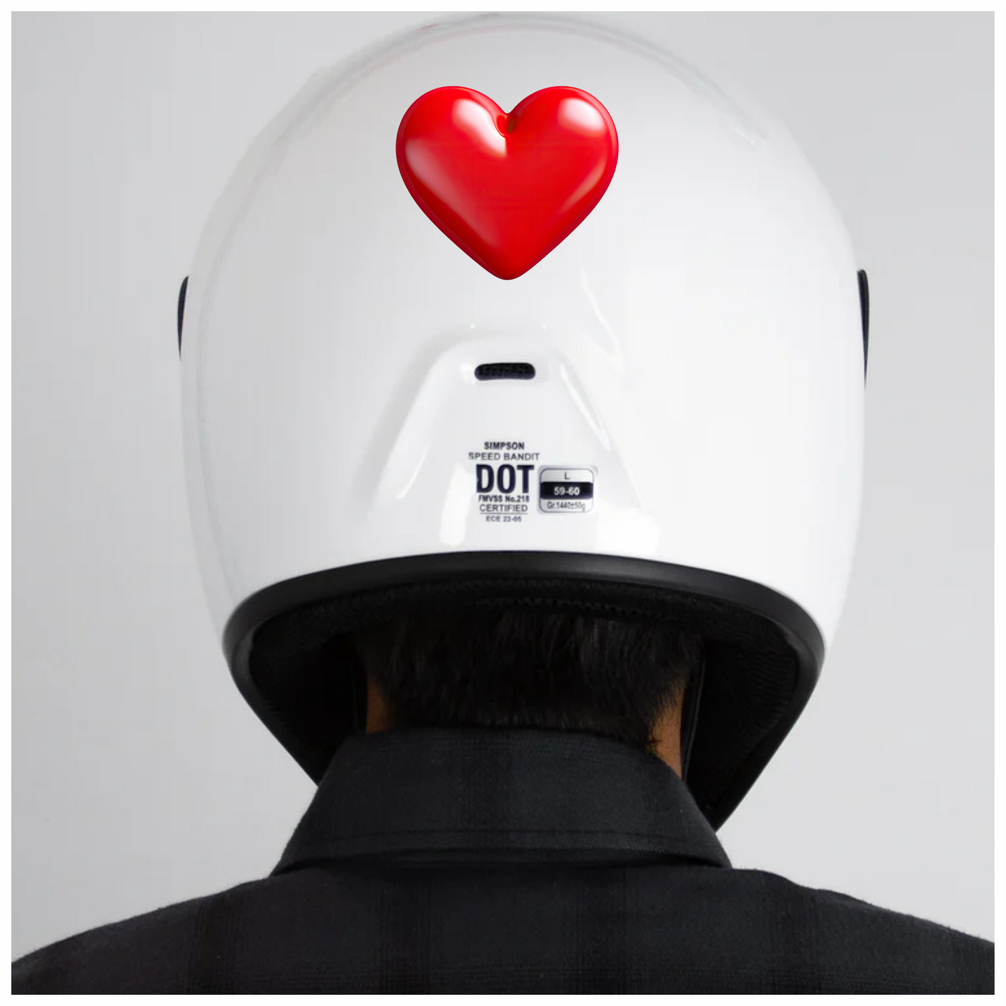Red Heart Shiny Smooth Rounded Vinyl Sticker Decal