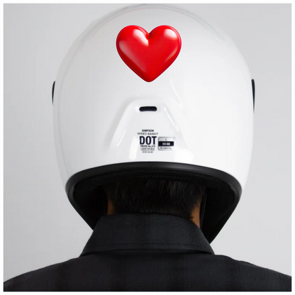 Red Heart Shiny Smooth Rounded Vinyl Sticker Decal
