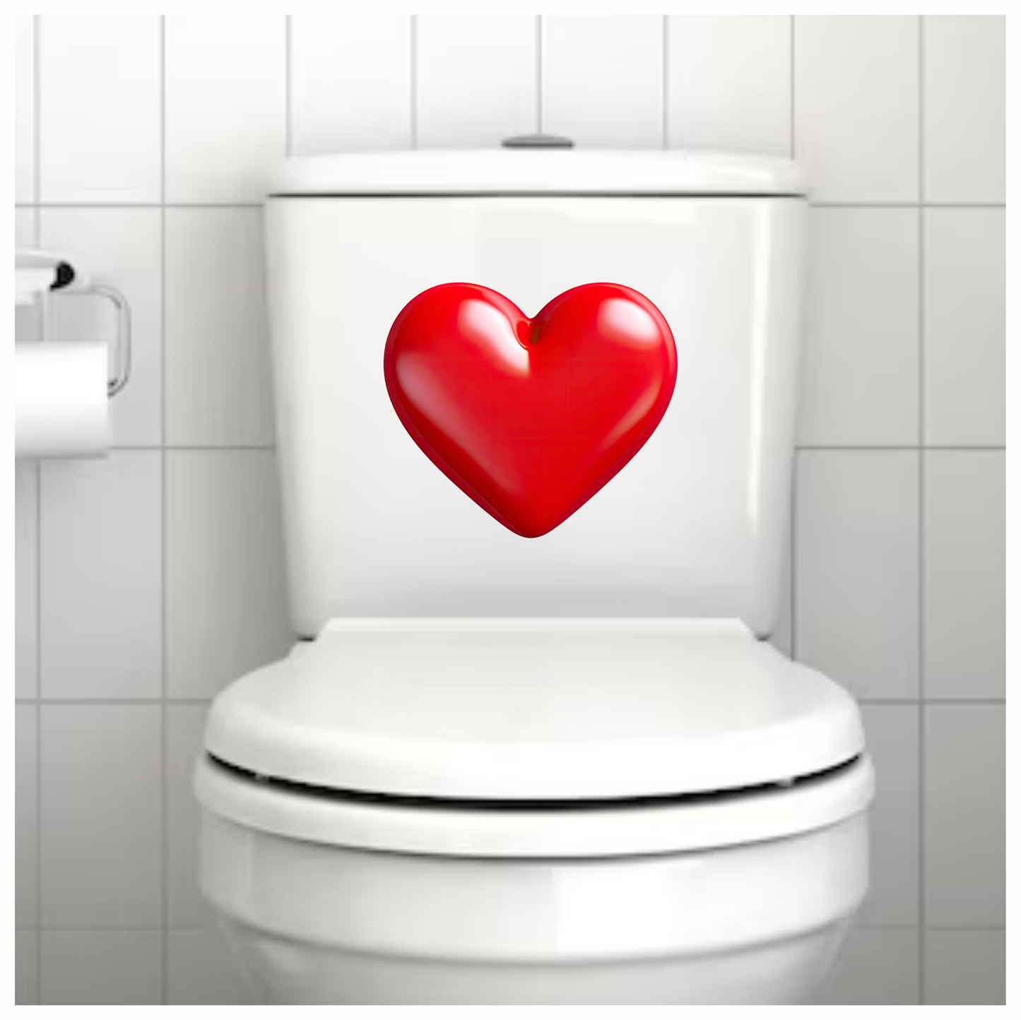 Red Heart Shiny Smooth Rounded Vinyl Sticker Decal