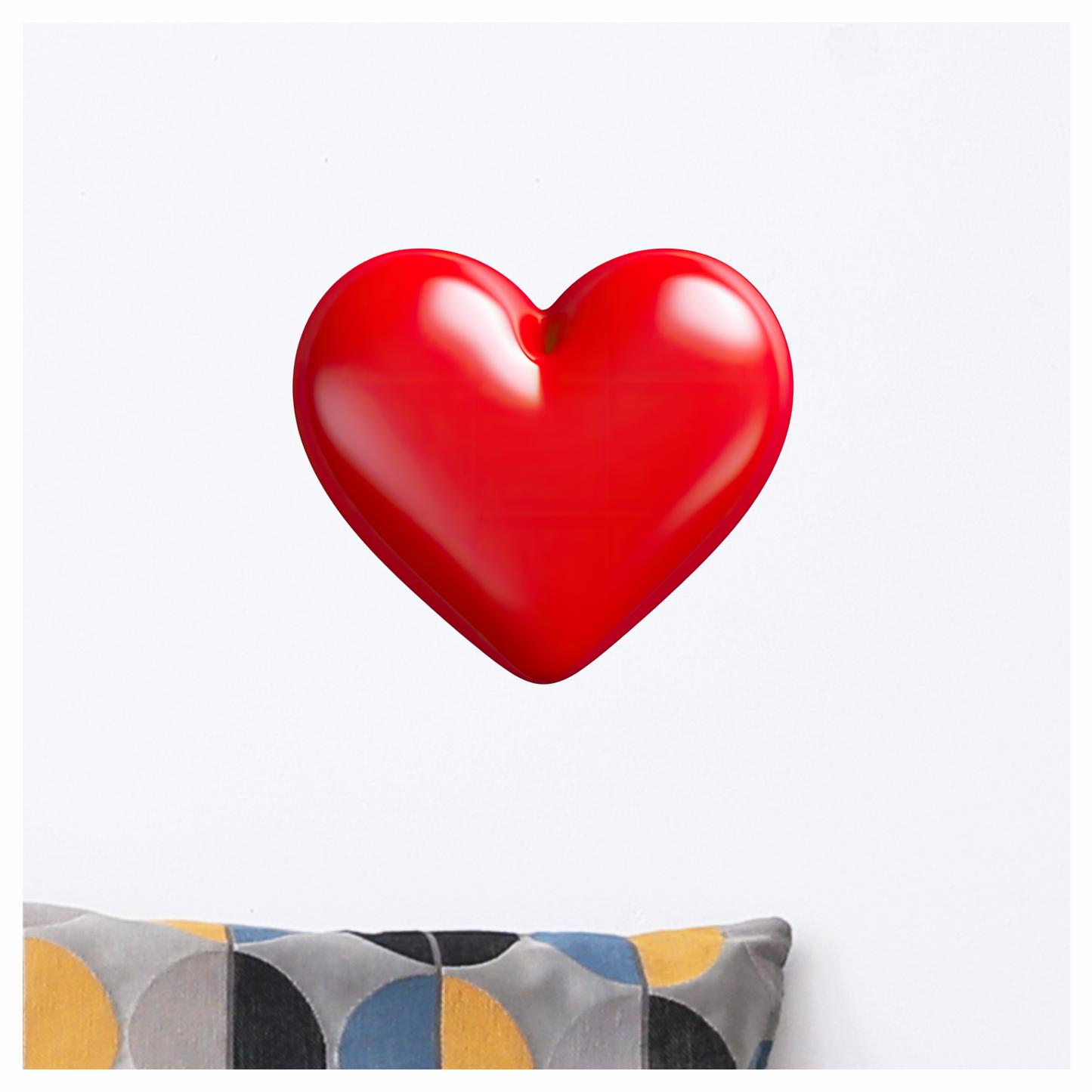Red Heart Shiny Smooth Rounded Vinyl Sticker Decal