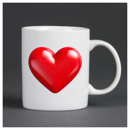 Red Heart Shiny Smooth Rounded Vinyl Sticker Decal