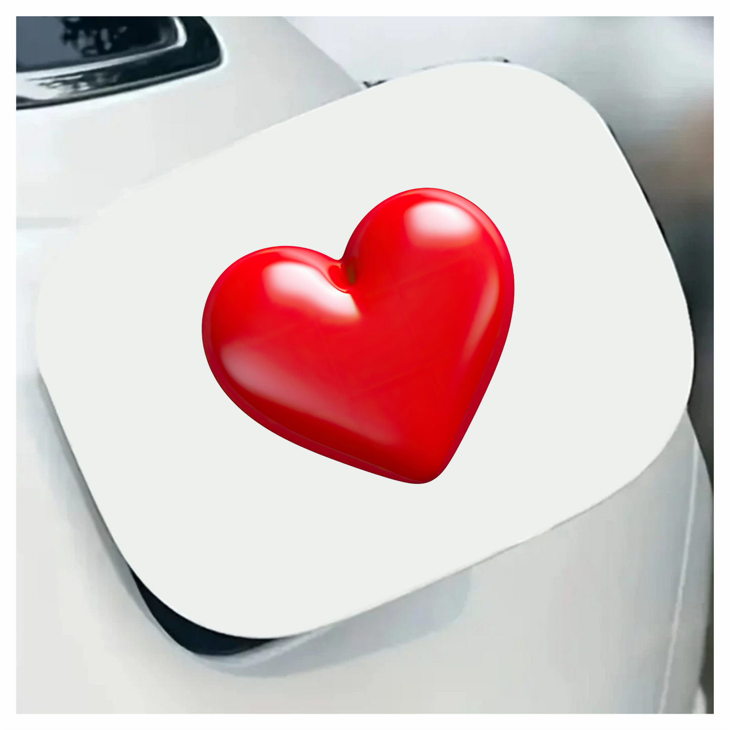 Red Heart Shiny Smooth Rounded Vinyl Sticker Decal