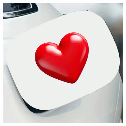 Red Heart Shiny Smooth Rounded Vinyl Sticker Decal