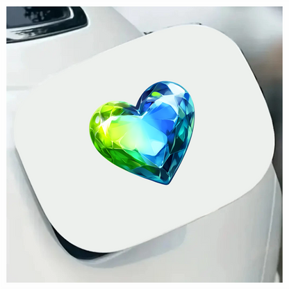 Green Blue Heart Crystal Vinyl Sticker Decal