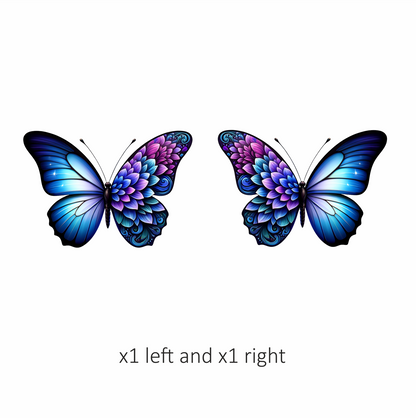 Blue Butterfly with Purple Patterns Vinyl Sticker Decal
