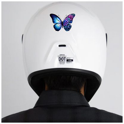 Blue Butterfly with Purple Patterns Vinyl Sticker Decal