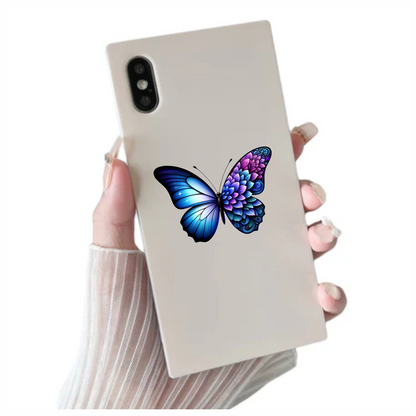 Blue Butterfly with Purple Patterns Vinyl Sticker Decal