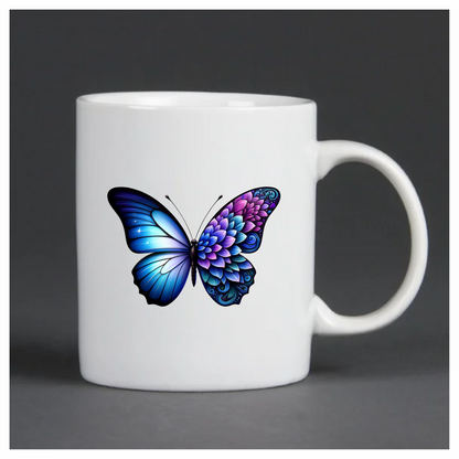 Blue Butterfly with Purple Patterns Vinyl Sticker Decal