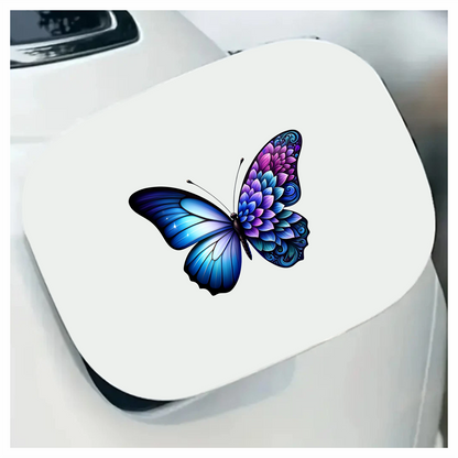 Blue Butterfly with Purple Patterns Vinyl Sticker Decal