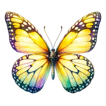 Yellow Butterfly Insect Colorful Vinyl Sticker Decal