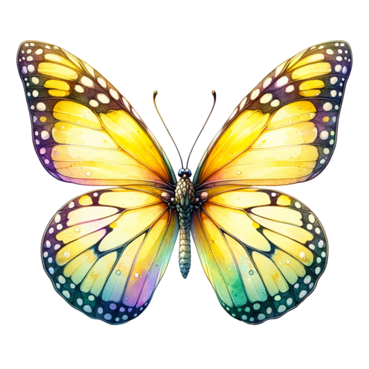Yellow Butterfly Insect Colorful Vinyl Sticker Decal