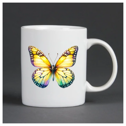 Yellow Butterfly Insect Colorful Vinyl Sticker Decal