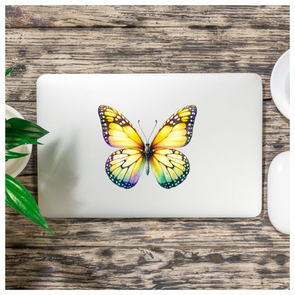 Yellow Butterfly Insect Colorful Vinyl Sticker Decal