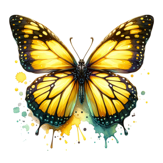 Yellow Butterfly Animal Vinyl Sticker Decal