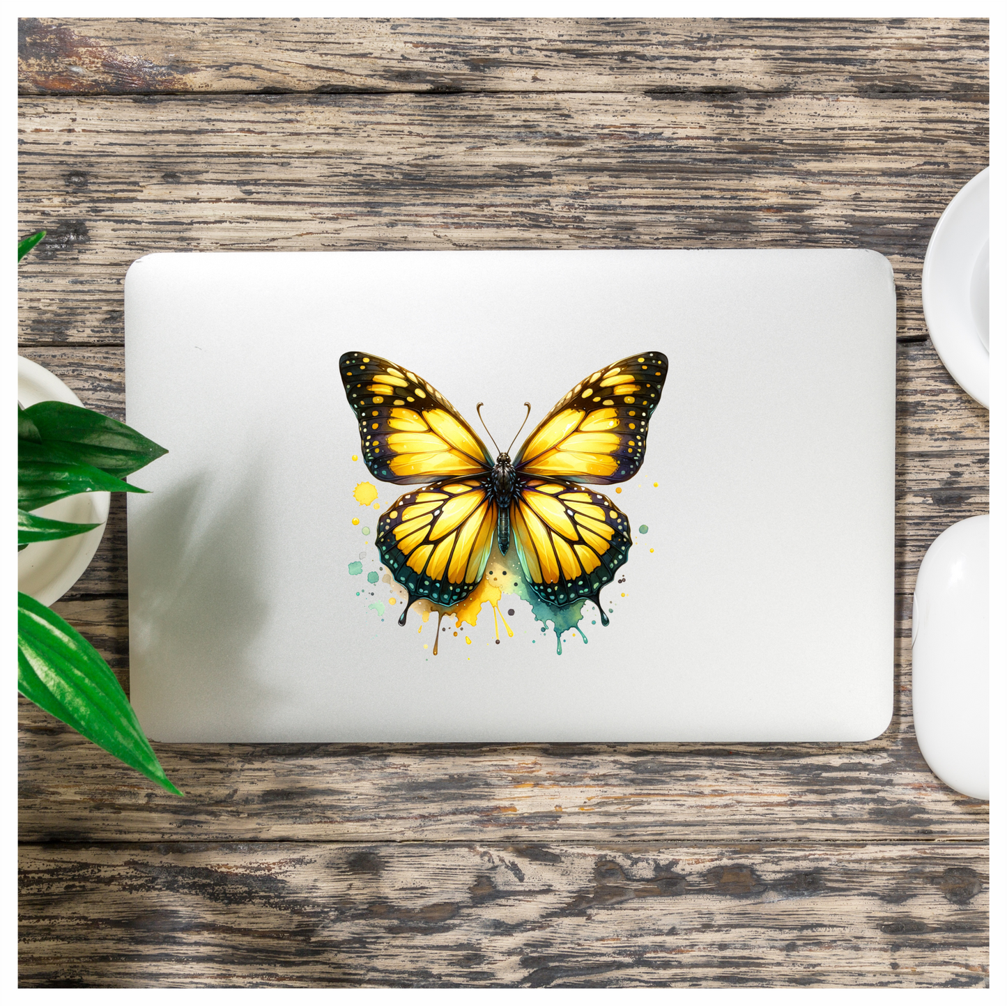 Yellow Butterfly Animal Vinyl Sticker Decal