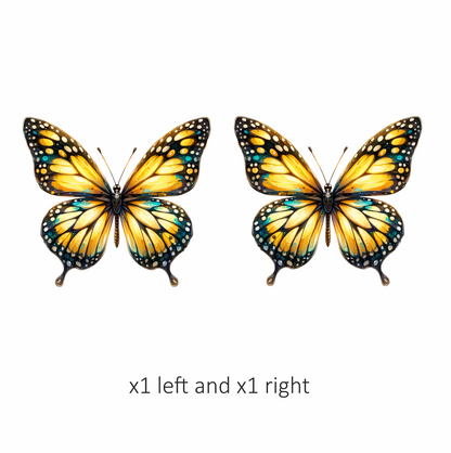 Butterfly Yellow Blue Monarch Vinyl Sticker Decal