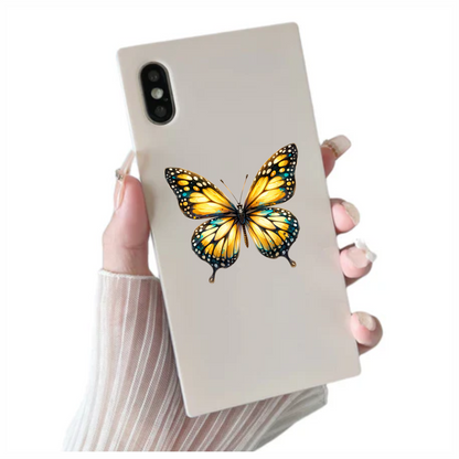 Butterfly Yellow Blue Monarch Vinyl Sticker Decal