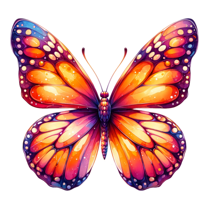 Orange Butterfly Wings Insect Artistic Vinyl Sticker Decal