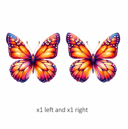 Orange Butterfly Wings Insect Artistic Vinyl Sticker Decal