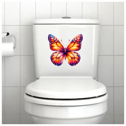 Orange Butterfly Wings Insect Artistic Vinyl Sticker Decal