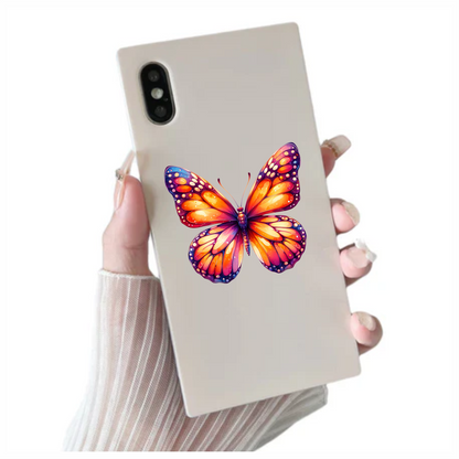 Orange Butterfly Wings Insect Artistic Vinyl Sticker Decal