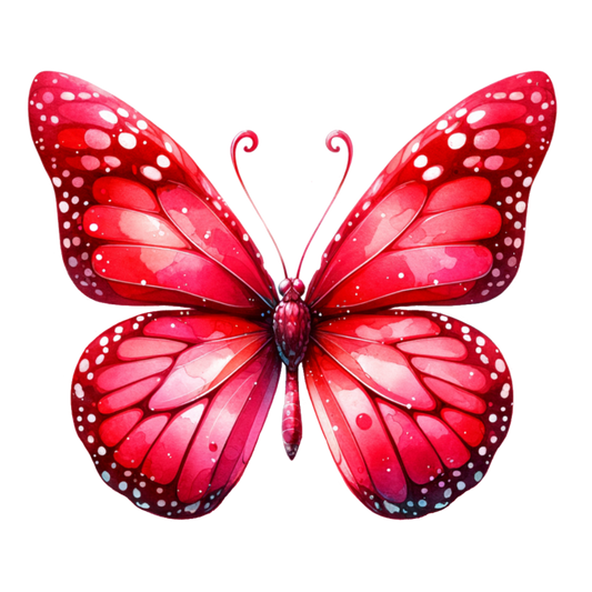 Red Butterfly Insect Delicate Wings Bright Vinyl Sticker Decal