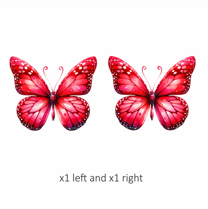 Red Butterfly Insect Delicate Wings Bright Vinyl Sticker Decal