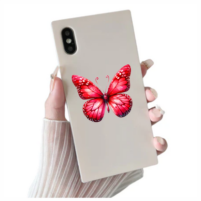 Red Butterfly Insect Delicate Wings Bright Vinyl Sticker Decal