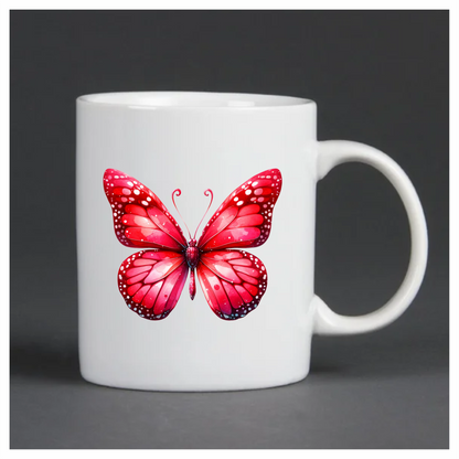 Red Butterfly Insect Delicate Wings Bright Vinyl Sticker Decal