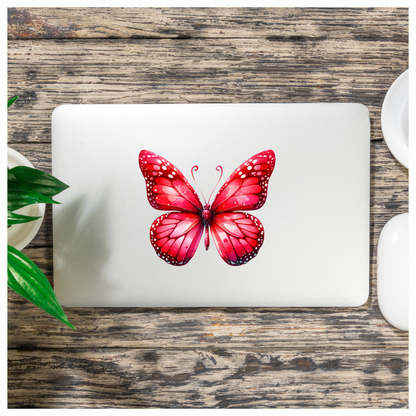 Red Butterfly Insect Delicate Wings Bright Vinyl Sticker Decal