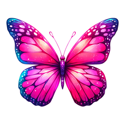 Pink Butterfly Colorful Insect Vibrant Wings Detailed Vinyl Sticker Decal