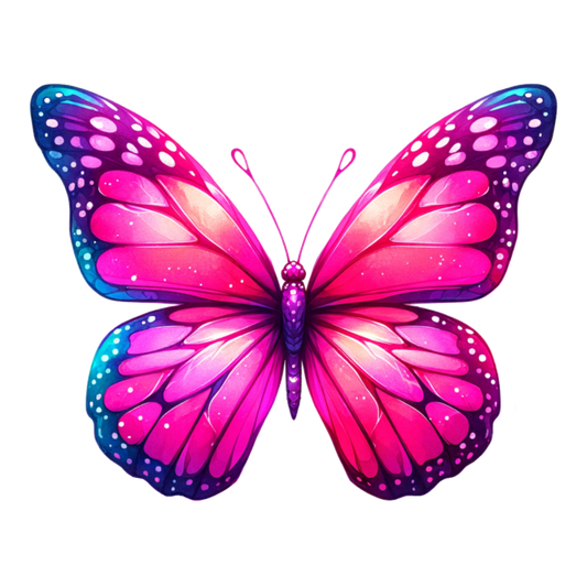 Pink Butterfly Colorful Insect Vibrant Wings Detailed Vinyl Sticker Decal