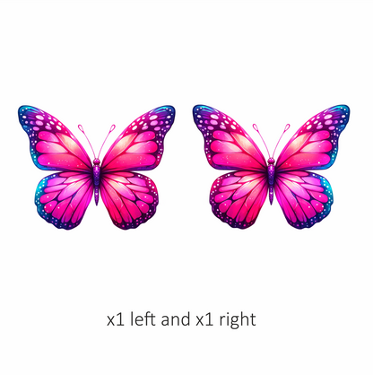 Pink Butterfly Colorful Insect Vibrant Wings Detailed Vinyl Sticker Decal