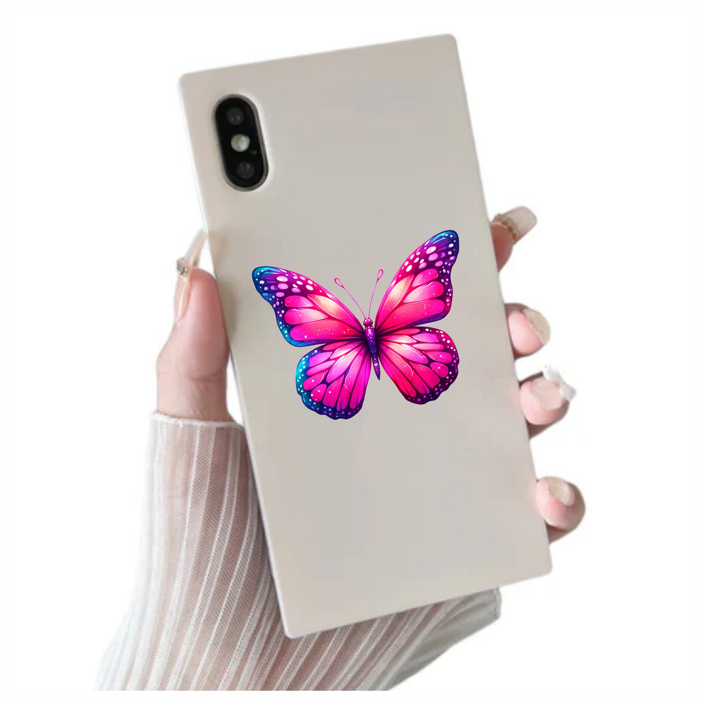 Pink Butterfly Colorful Insect Vibrant Wings Detailed Vinyl Sticker Decal