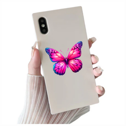 Pink Butterfly Colorful Insect Vibrant Wings Detailed Vinyl Sticker Decal