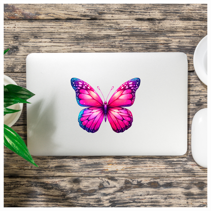 Pink Butterfly Colorful Insect Vibrant Wings Detailed Vinyl Sticker Decal