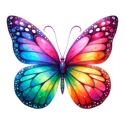 Butterfly Colorful Wings Insect Bright Vinyl Sticker Decal