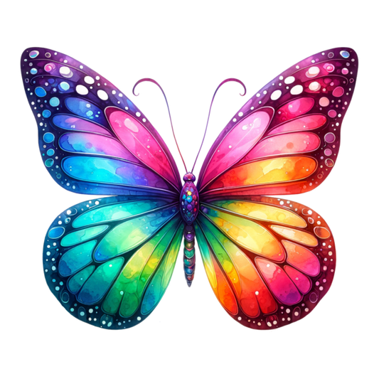 Butterfly Colorful Wings Insect Bright Vinyl Sticker Decal